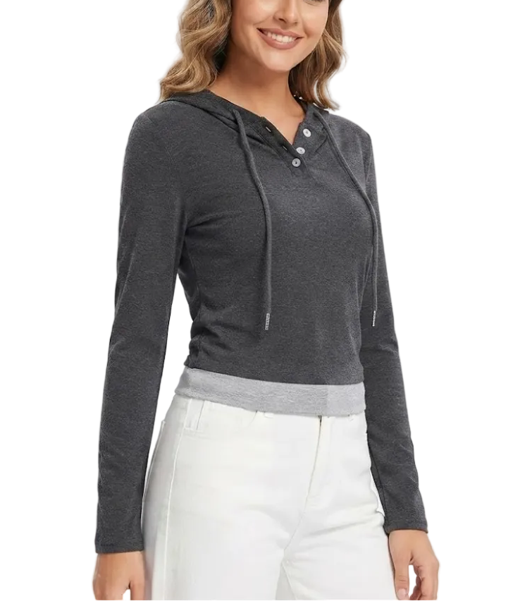 Timeless & Elegant Hooded Long Sleeve Breathable Tops for Women - BP-B20-TOP-07