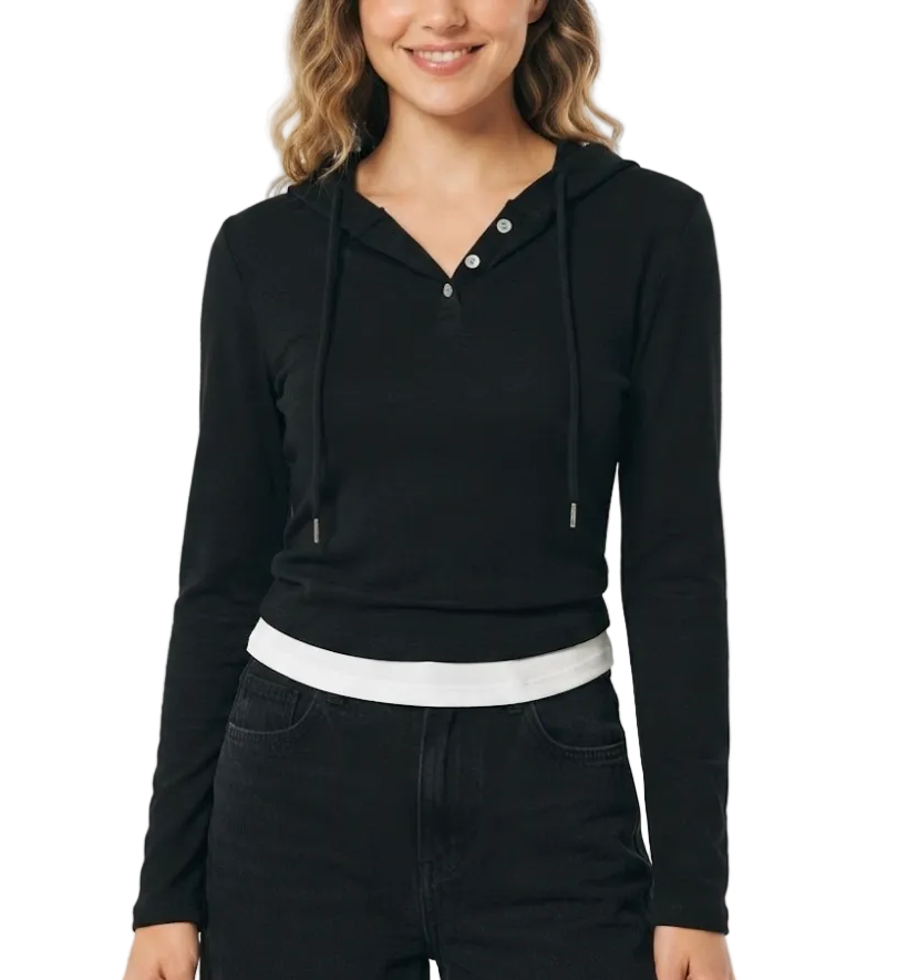 Timeless & Elegant Hooded Long Sleeve Breathable Tops for Women - BP-B20-TOP-07