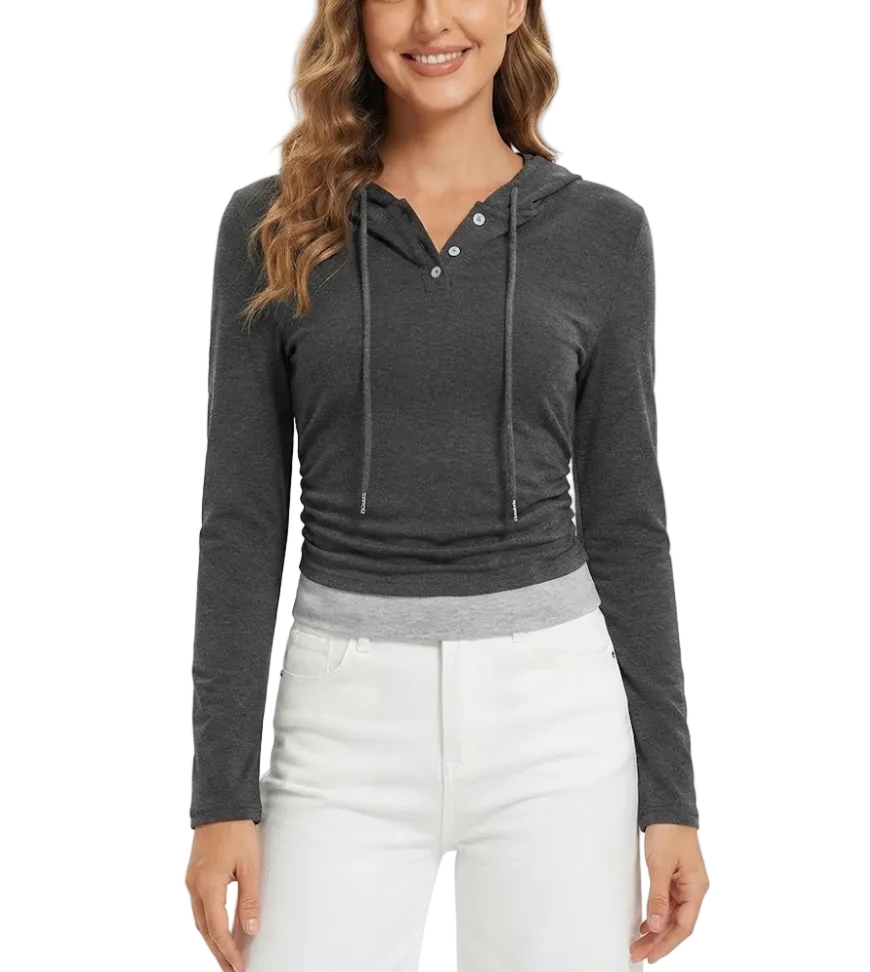 Timeless & Elegant Hooded Long Sleeve Breathable Tops for Women - BP-B20-TOP-07