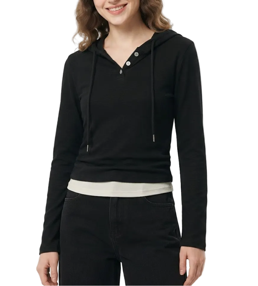 Timeless & Elegant Hooded Long Sleeve Breathable Tops for Women - BP-B20-TOP-07