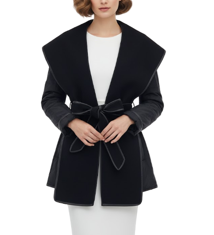 Timeless & Elegant Design Ultra Light Cashmere Waist Belt White Duck Down Soft Warm Jacket for Women - B12-JKT-58