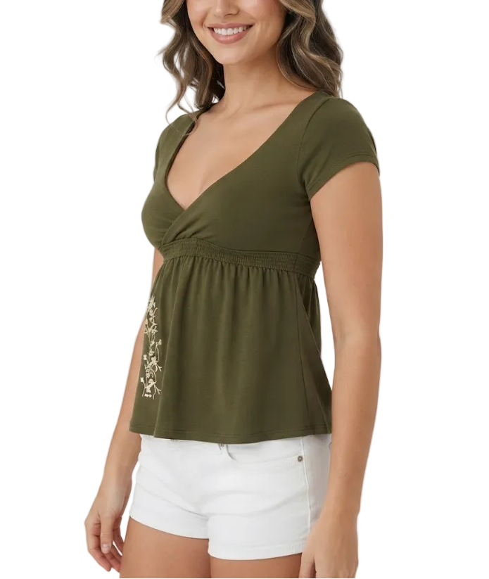 Timeless & Elegant Embroidered V neck Peplum Fit Blouses for Women - BP-B20 -TOP-29