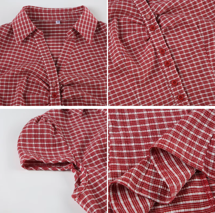 Timeless & Elegant Button Collar Front Short Sleeve Blouses for Women - BP-B20 -TOP-221