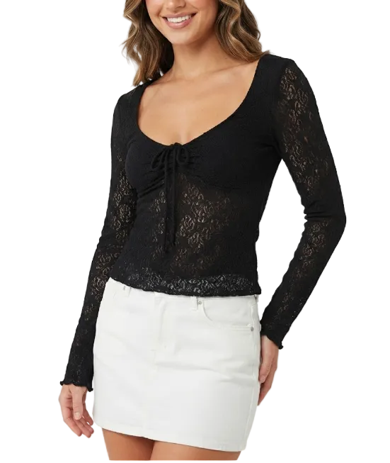 Timeless & Elegant Lace V-neck Long Sleeve Blouses for Women - BP-B20 -TOP-223