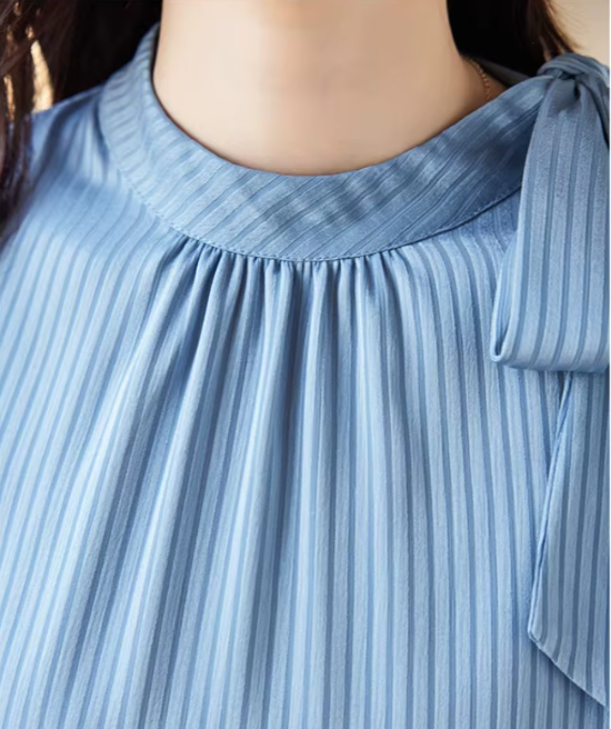 Timeless & Elegant Long Sleeve Bow Pullover Blouses for Women  - B13-TOP-385