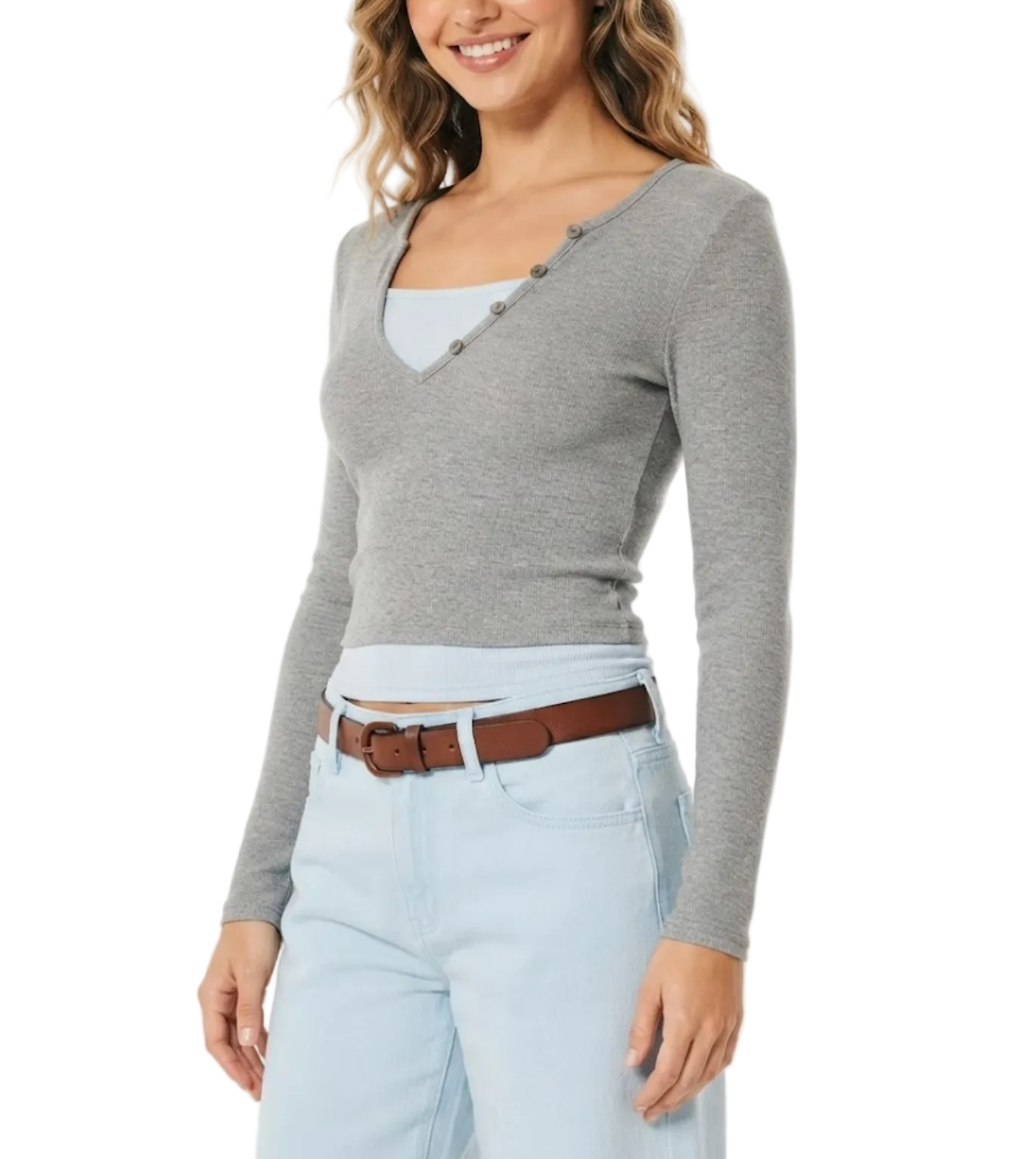 Timeless & Elegant Long Sleeve Faux Double Layer Tops for Women - BP-B20 -TOP-268
