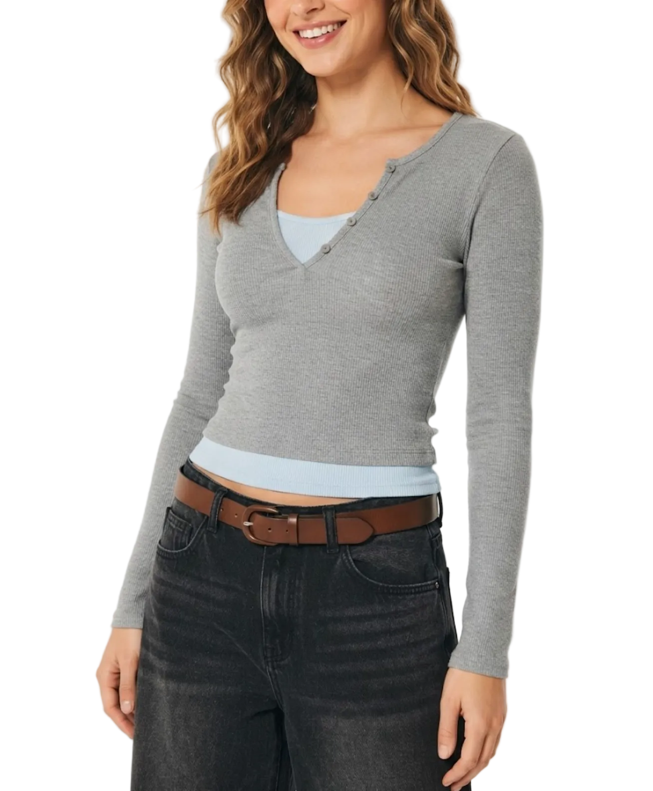 Timeless & Elegant Long Sleeve Faux Double Layer Tops for Women - BP-B20 -TOP-268