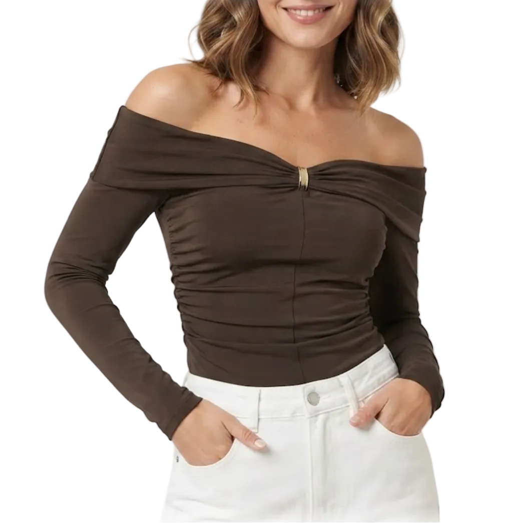 Timeless & Elegant Long Sleeve Off-the- Shoulder Blouses for Women - BP-B20 -TOP-58