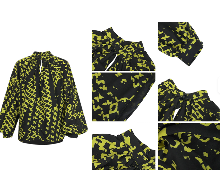 Timeless & Elegant Long Sleeve Printed Chiffon Blouses - B4-TOP-B14