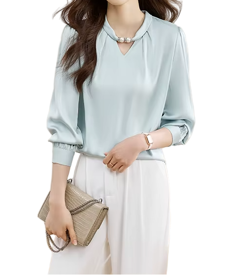 Timeless & Elegant Long Sleeve Pullover Blouses for Women  - B13-TOP-196