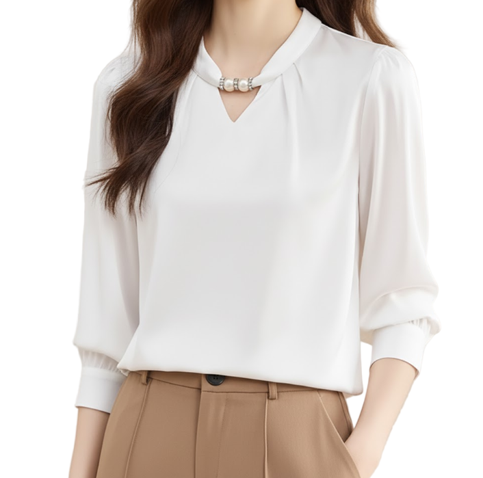 Timeless & Elegant Long Sleeve Pullover Blouses for Women  - B13-TOP-196