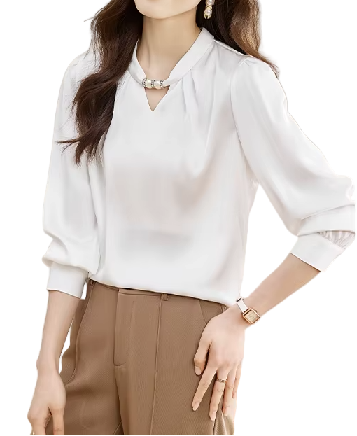 Timeless & Elegant Long Sleeve Pullover Blouses for Women  - B13-TOP-196