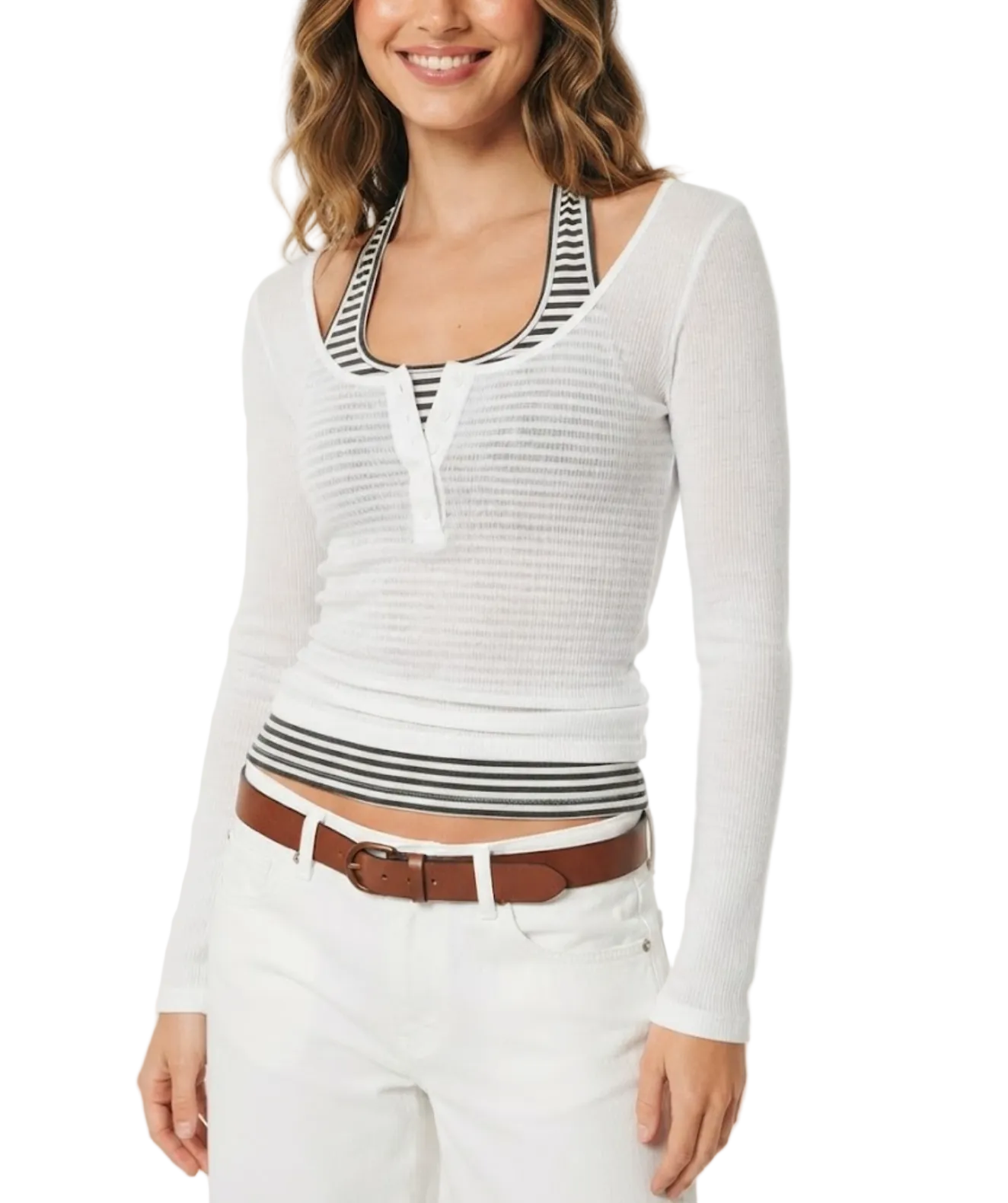 Timeless & Elegant Long Sleeve 2pcs Set Layer Blouse for Women - BP-B20 -TOP-266