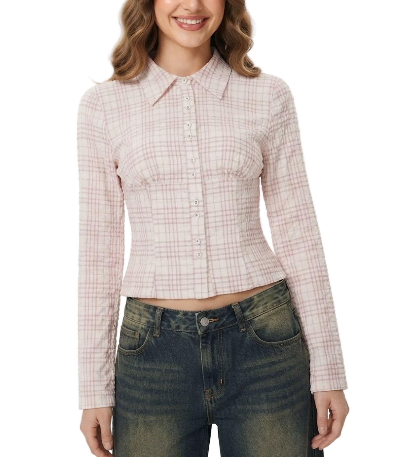 Timeless & Elegant Long Sleeve Slim Fit Collar Blouses for Women - BP-B20 -TOP-263
