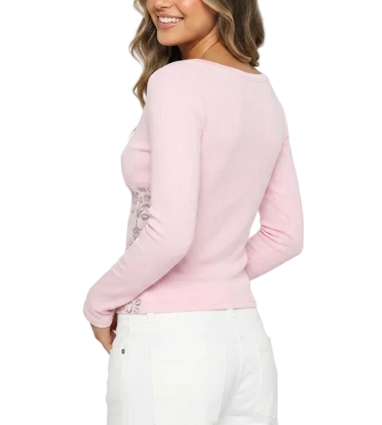 Timeless & Elegant Long Sleeve V-neck Ribbed Tops for Women - BP-B20 -TOP-217
