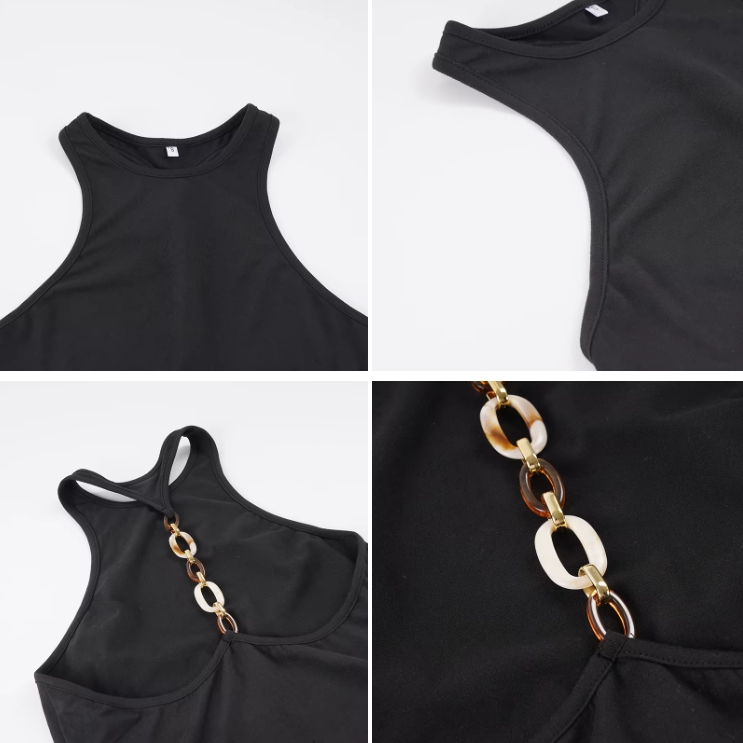 Timeless & Elegant  Round Neck Chain Back Design Tank Tops for Women - BP-B20 -TOP-47