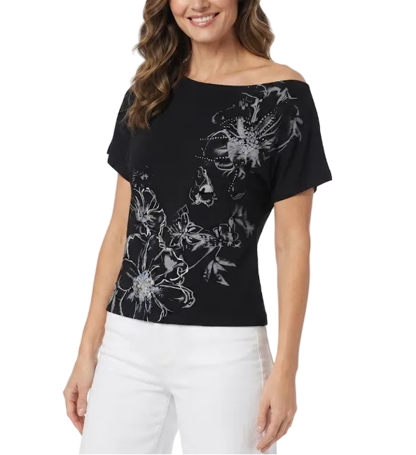 Timeless & Elegant Short Sleeve Asymmetrical Neck-Line Tops for Women - BP-B20 -TOP-32