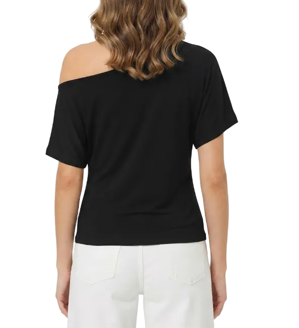 Timeless & Elegant Short Sleeve Asymmetrical Neck-Line Tops for Women - BP-B20 -TOP-32