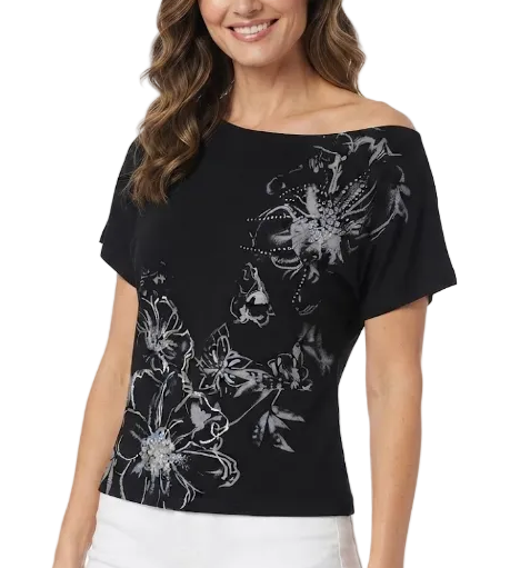 Timeless & Elegant Short Sleeve Asymmetrical Neck-Line Tops for Women - BP-B20 -TOP-32