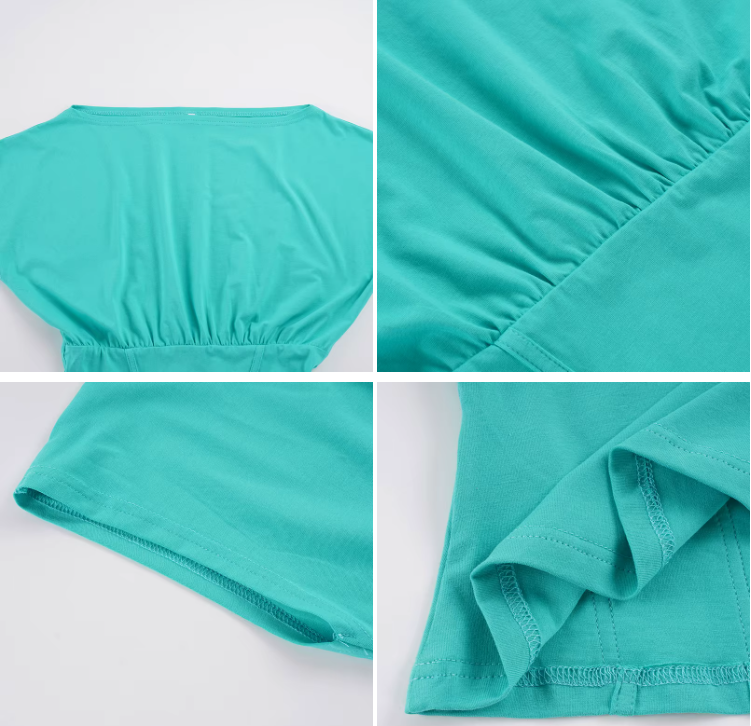 Timeless & Elegant Short Sleeve Asymmetrical Shoulder-Neck-Line Tops for Women - BP-B20 -TOP-65