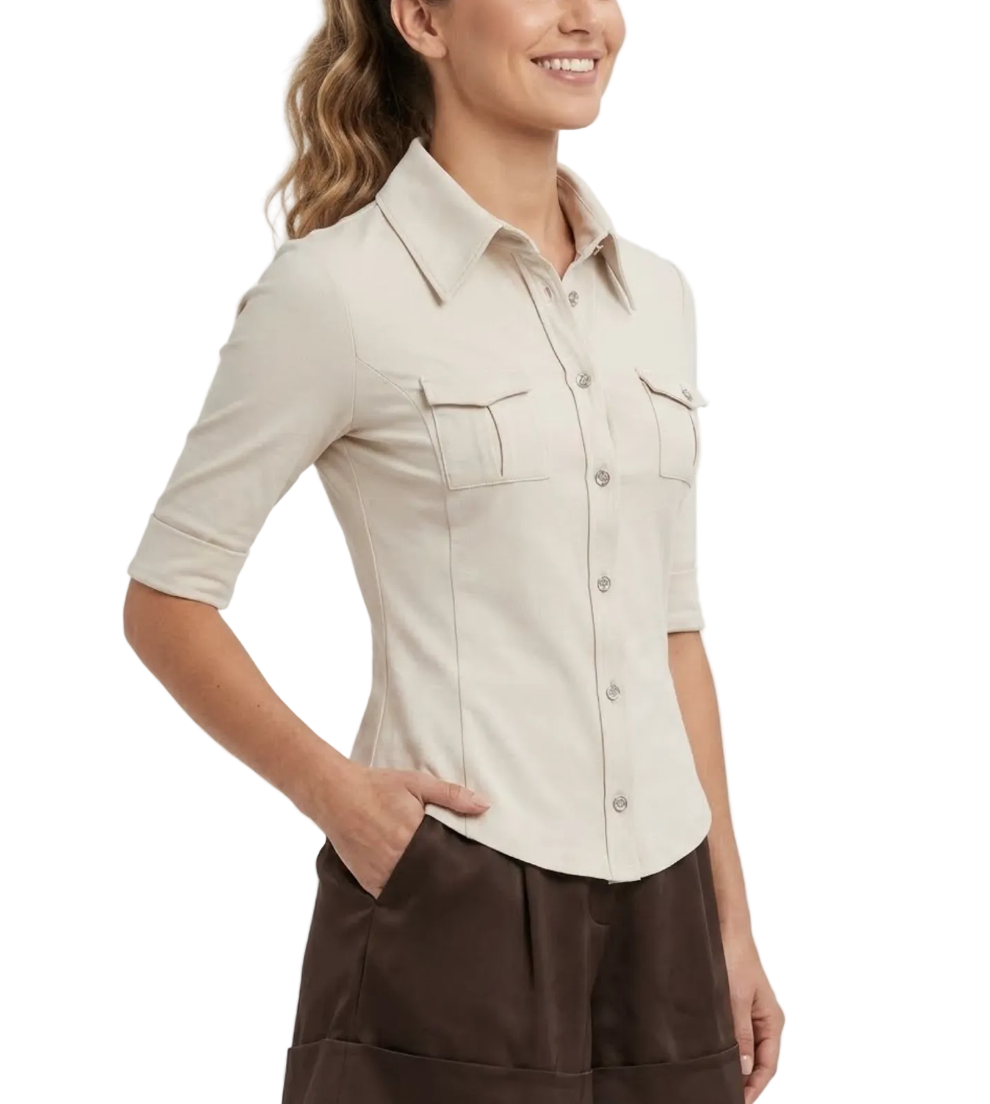 Timeless & Elegant Short Sleeve Collar Shirt Tops for Women - BP-B20 -TOP-230