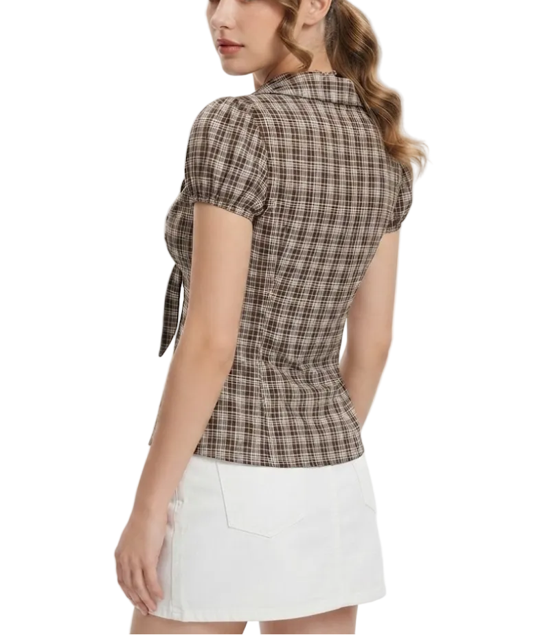 Timeless & Elegant Short Sleeve Slim Fit Waist Shirts for Women - BP-B20 -TOP-24