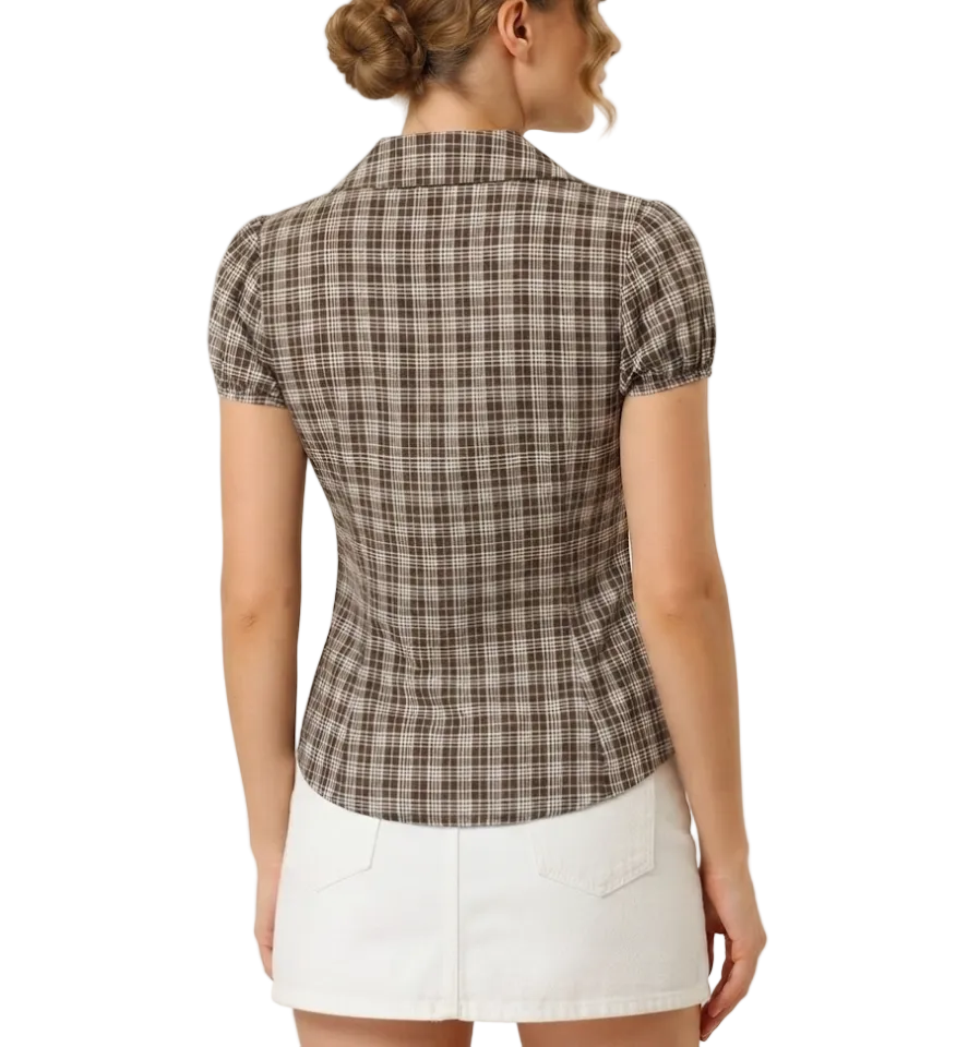 Timeless & Elegant Short Sleeve Slim Fit Waist Shirts for Women - BP-B20 -TOP-24