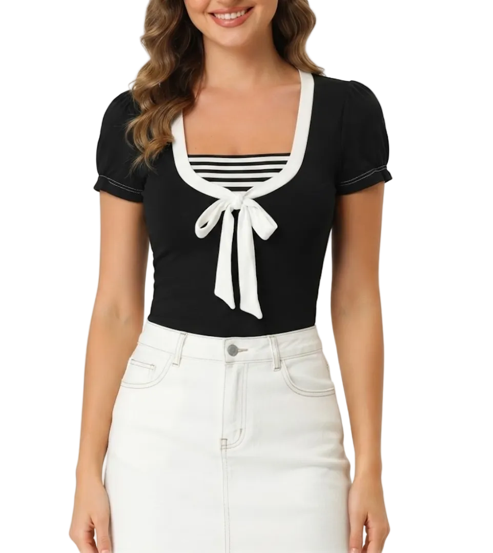 Timeless & Elegant Short Sleeve U-neck Tops for Women - BP-B20 -TOP-127