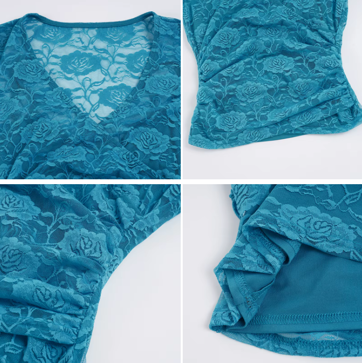 Timeless & Elegant Short Sleeve V-neck Lace Blouses for Women - BP-B20 -TOP-140