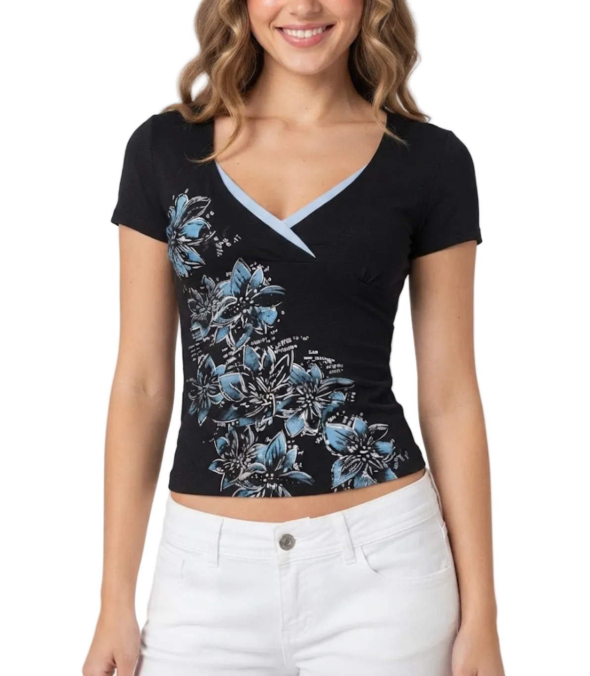Timeless & Elegant Short Sleeve V-neck Tops for Women - BP-B20 -TOP-206