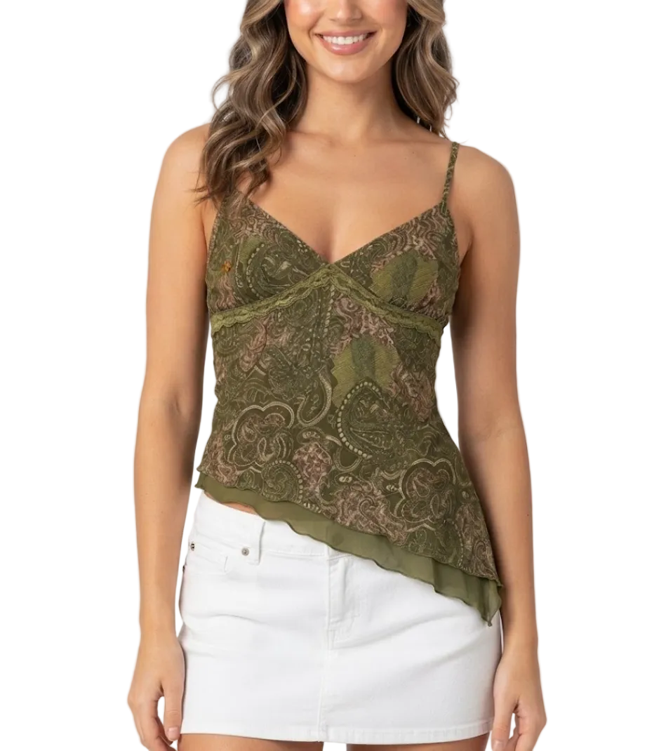 Timeless & Elegant Strapped Asymmetrical Layered  Camisole Tops for Women - BP-B20 -TOP-33
