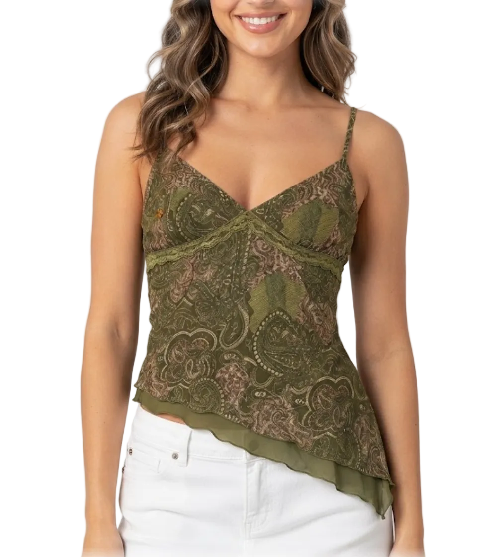 Timeless & Elegant Strapped Asymmetrical Layered  Camisole Tops for Women - BP-B20 -TOP-33