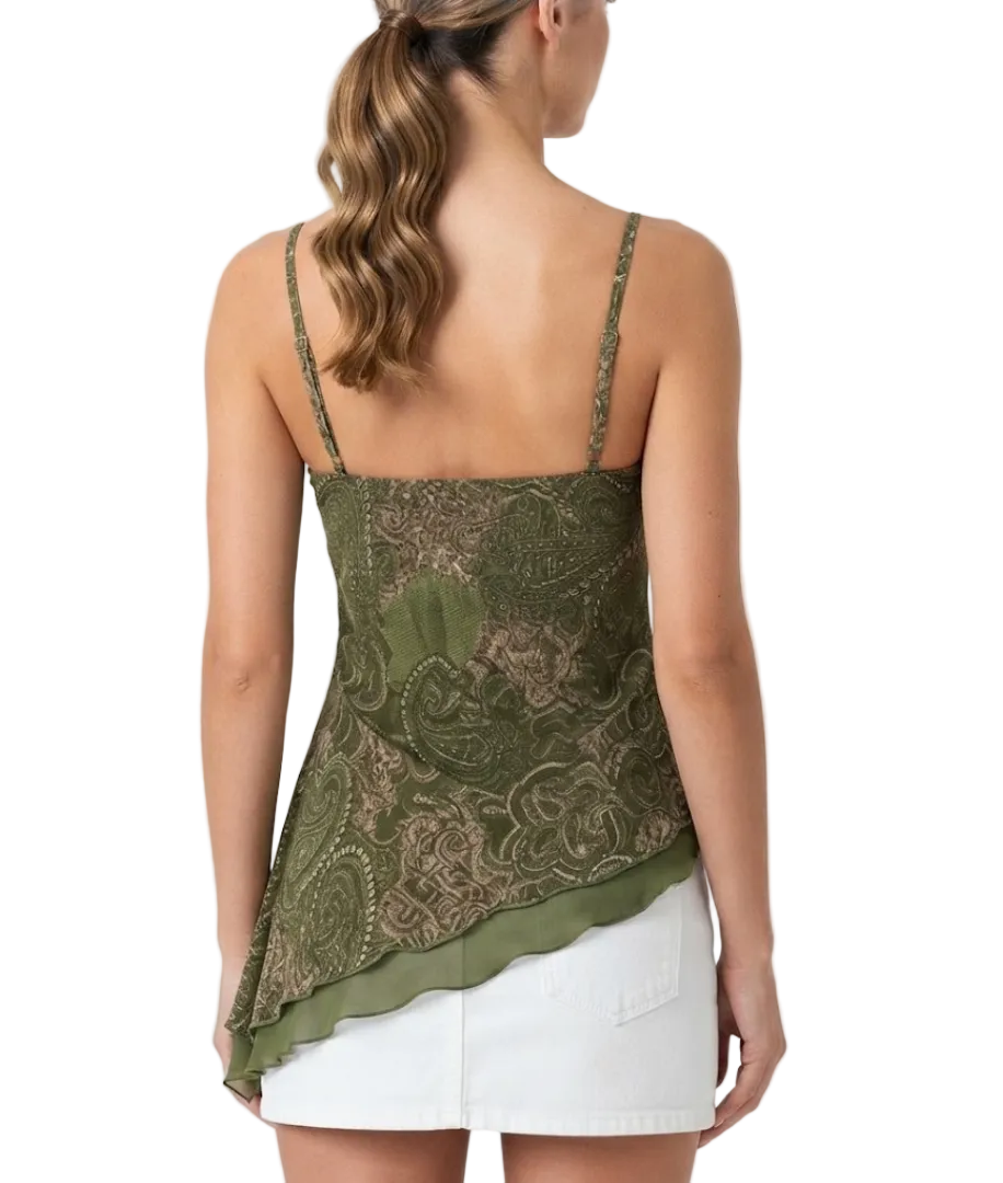 Timeless & Elegant Strapped Asymmetrical Layered  Camisole Tops for Women - BP-B20 -TOP-33