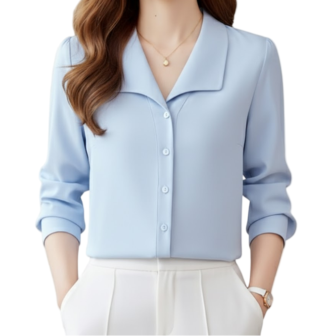 Timeless & Elegant Turn-down Collar Button Up Shirts for Women  - B13-TOP-345