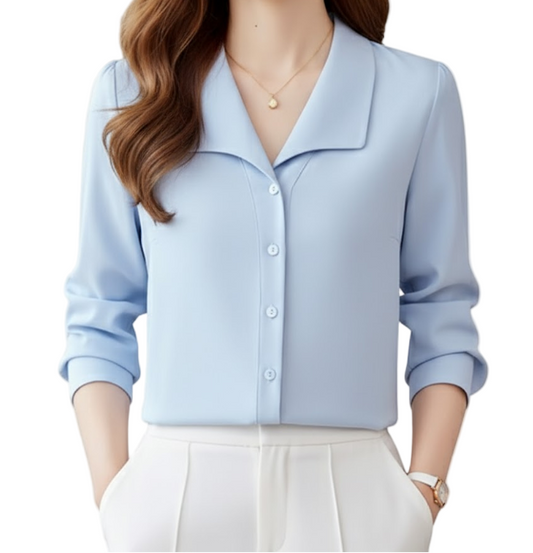 Timeless & Elegant Turn-down Collar Button Up Shirts for Women  - B13-TOP-345