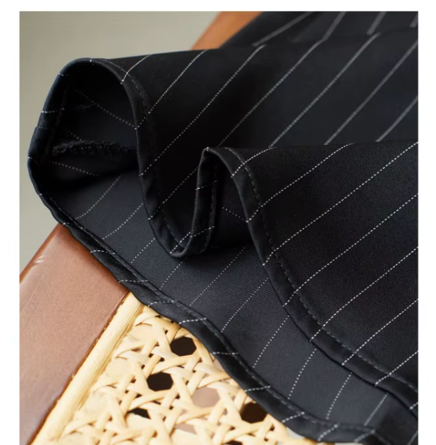 Timeless & Elegant Turn Down Collar Long Sleeve Stripped Satin Shirts for Women  - B13-TOP-99