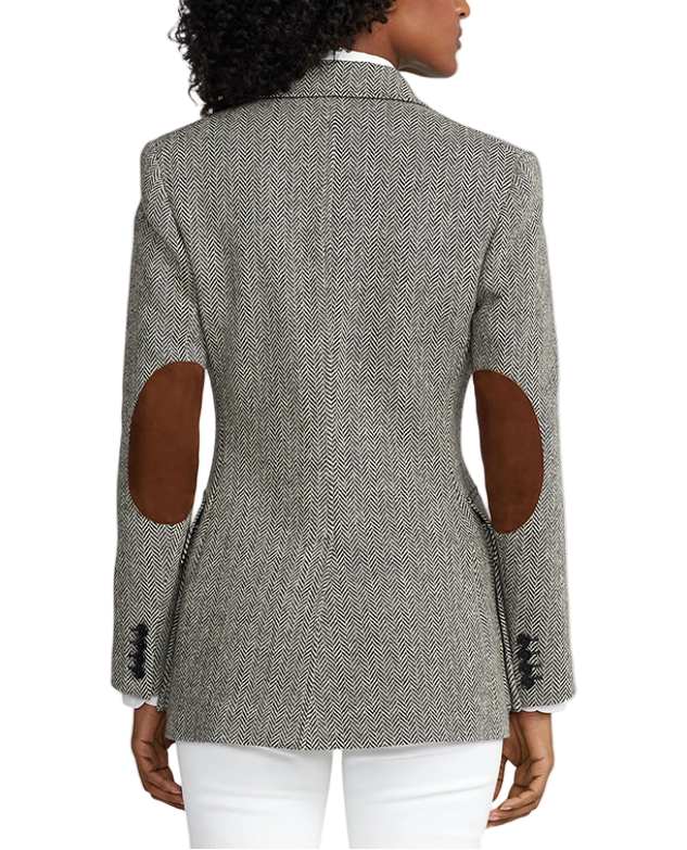 Timeless & Elegant Tweed Fabric Lapel Blazer - B4-BLZ-09