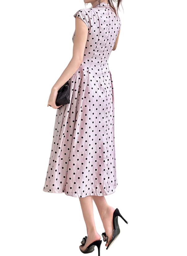 Timeless & Elegant Twist Front V - Neck  Cap Sleeves with Pockets Dress for Women - B4-DRESS-B335