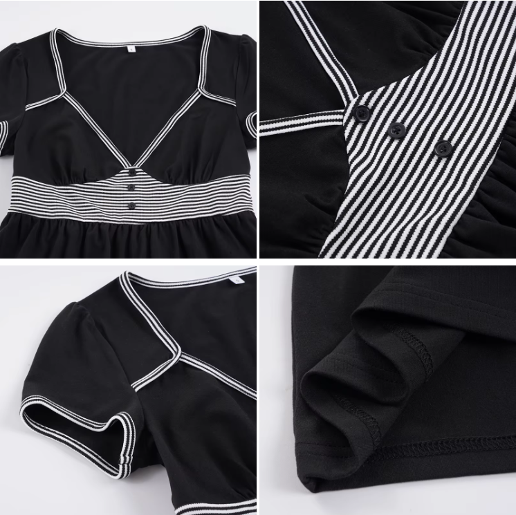Timeless & Elegant V-neck Short Sleeve Slim-Waist Tops for Women - BP-B20 -TOP-148