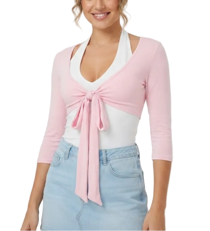 Timeless & Elegant  Halter V neck 2pcs Blouses for Women - BP-B20 -TOP-23