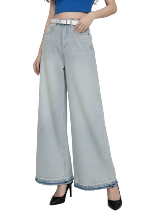 Trendy High Waist Vintage Wide Leg  Women's Jeans -B6-JP-607