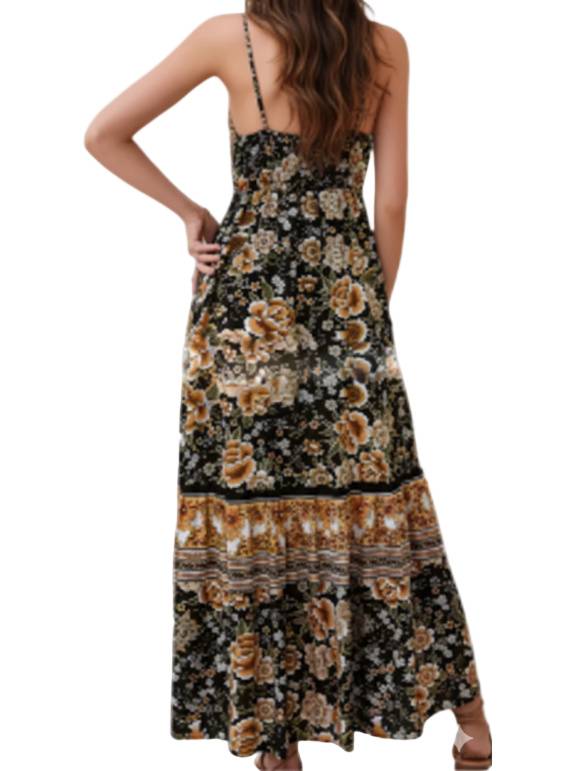 Trendy Summer Sleeveless Floral DRESS-B41
