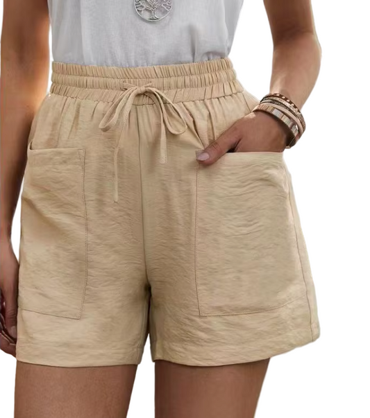 Trendy & Elegant Comfy Elastic Waist Pockets Soft Shorts for Women - B1-SH-15