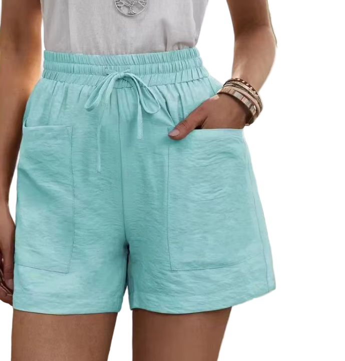Trendy & Elegant Comfy Elastic Waist Pockets Soft Shorts for Women - B1-SH-15