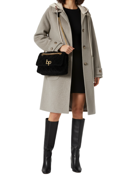 Trendy & Elegant Hooded Woolen Women's Coat - B6-JKT-605