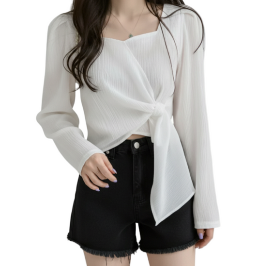 Trendy & Elegant Long Sleeve Blouse for WomenTOP-B1-BL-252