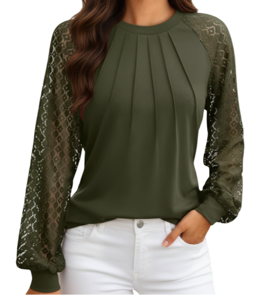 Trendy & Elegant Long Sleeve O neck Blouse for Women TOP- B1-BL-231