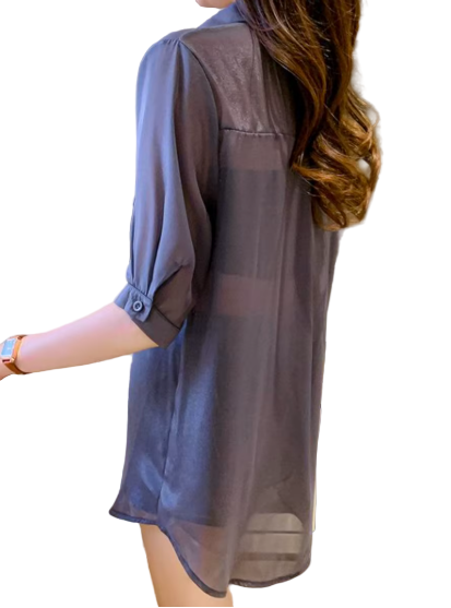Trendy & Elegant Short Sleeve Pocket Design Shirts for Women  - B13-TOP- 59
