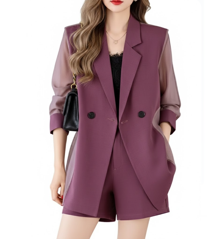 Trendy & Elegant Two-Piece Shorts Suit - B15-SUIT-06