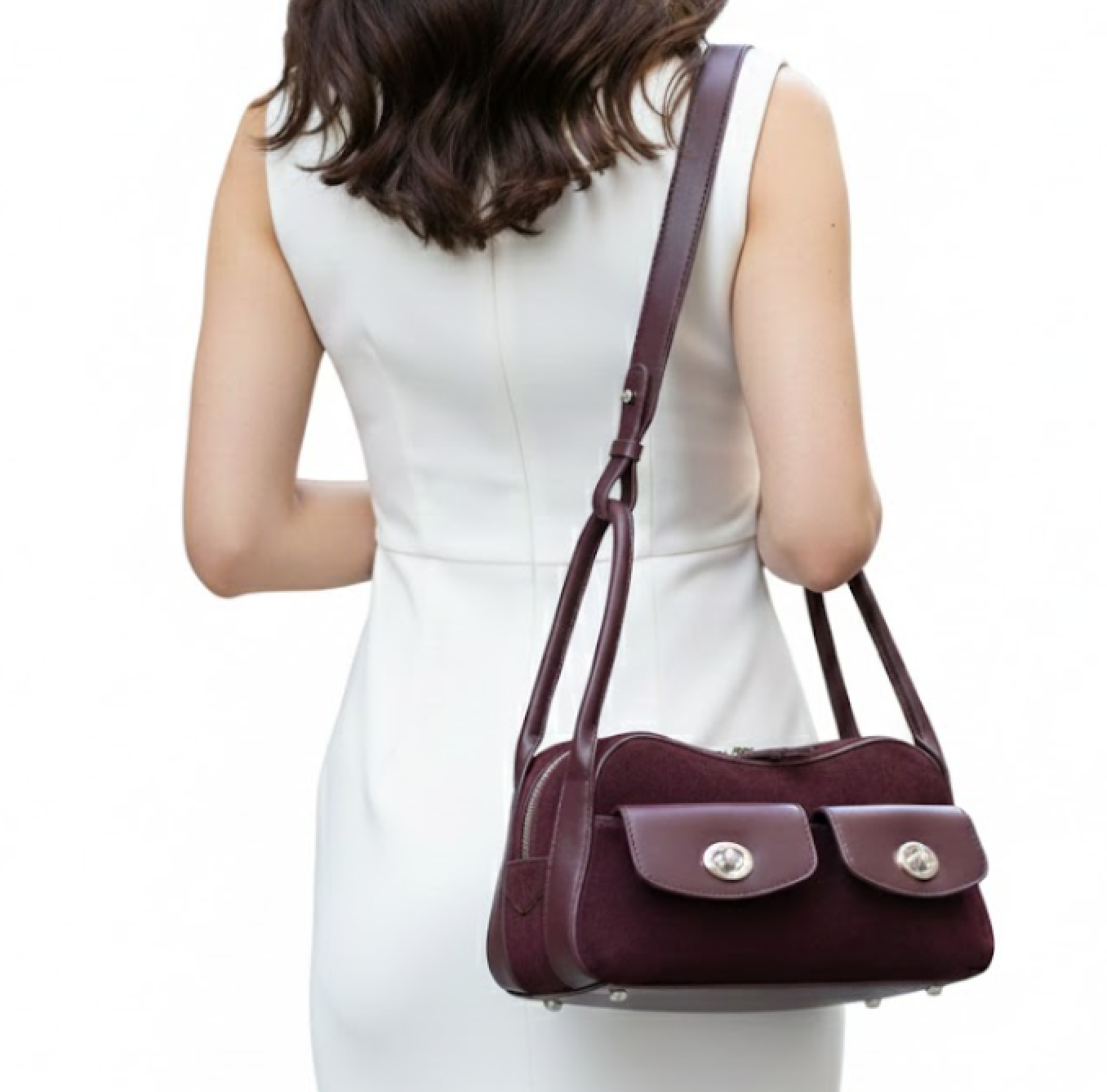 Trendy & Timeless Suede Genuine Leather Designer Luxury Handbags Shoulder Bag - B10-BAG-87